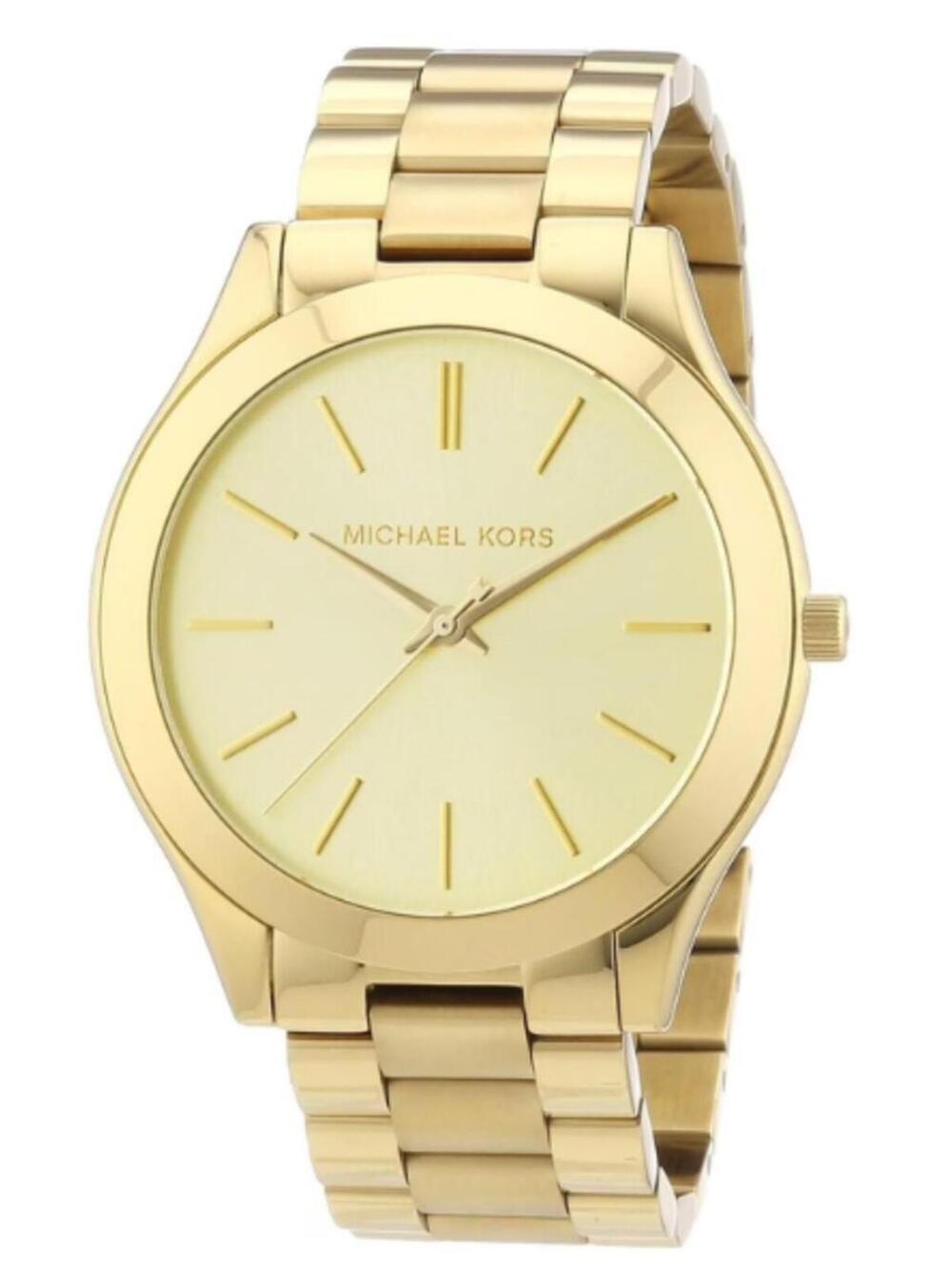 Michael Kors Slim Runway Watch Gold Tone Stainless Steel Wristwatch (MK3179)